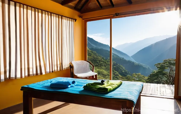 온천과 여행 준비물 - **Prompt:** A serene and rejuvenating experience at a natural hot spring. An adult person (gender-ne...