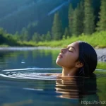 Home 22 온천에서 즐길 수 있는 음식 - **Prompt: Serene Mountain Hot Spring Rejuvenation**
"A wide, tranquil shot of an adult individua...