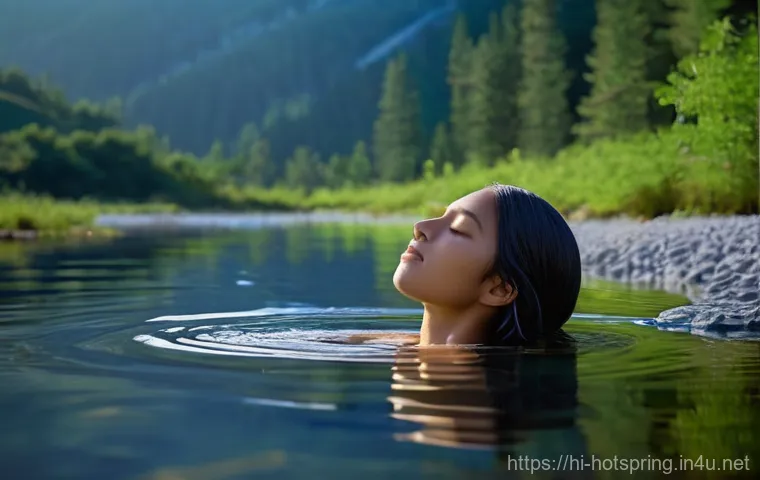 온천에서 즐길 수 있는 음식 - **Prompt: Serene Mountain Hot Spring Rejuvenation**
    "A wide, tranquil shot of an adult individua...