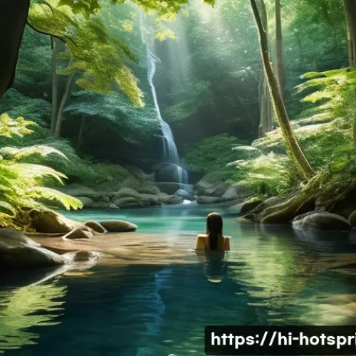 Home 33 온천과 마음의 치유 - **Prompt 1: Serene Hot Spring Relaxation**
"A stunning aerial view of a natural hot spring nestl...